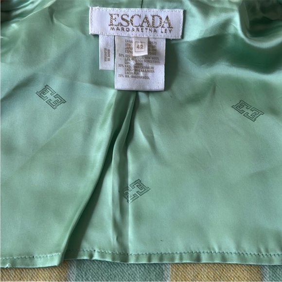 Escada Margaretha Ley Orange & Green Plaid Cashmere Wool Shirt Jacket - Picture 5 of 13